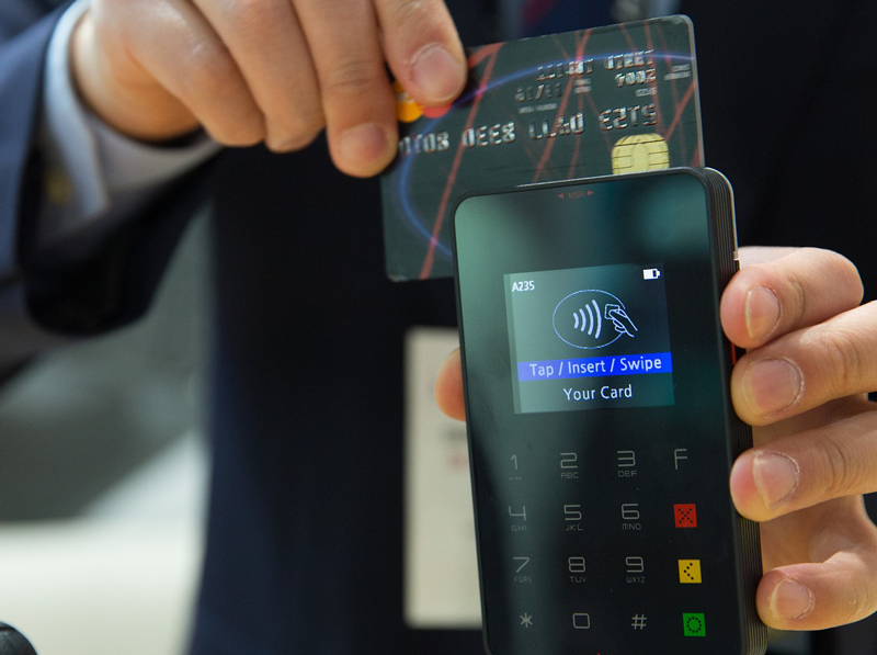 Debit card in use